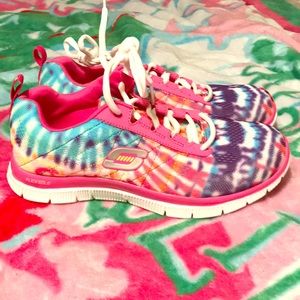 Tie dye sketcher shoes! Worn one time!